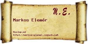 Markos Elemér névjegykártya